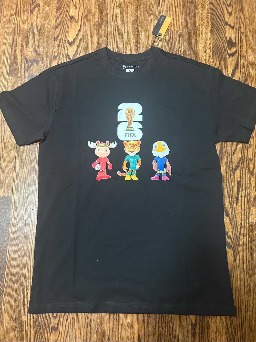 Black 100% Cotton FIFA Mascot Graphic Tee